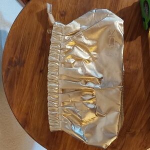 Donna Karan  Womens SHINY Gold Soft EVENING Clutch/ Cosmetic Bag